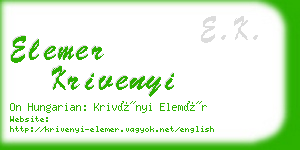 elemer krivenyi business card